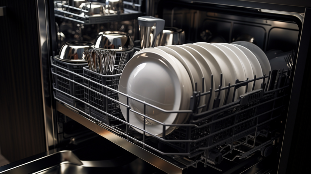 A dishwasher full of dishes
