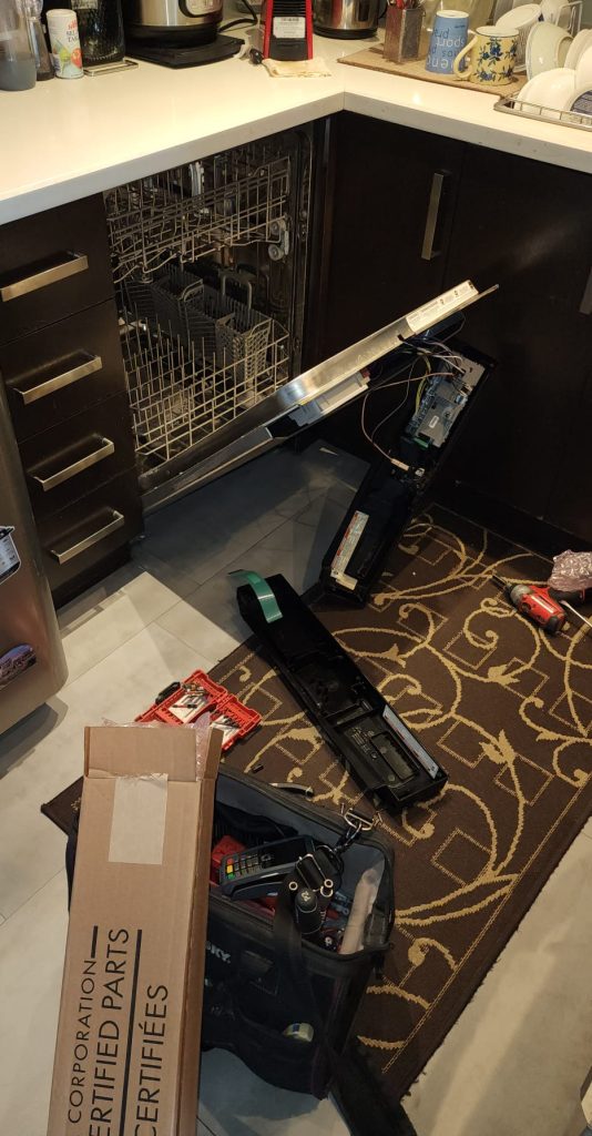 Fix4U Repairs' Technicians performing dishwasher repair in GTA